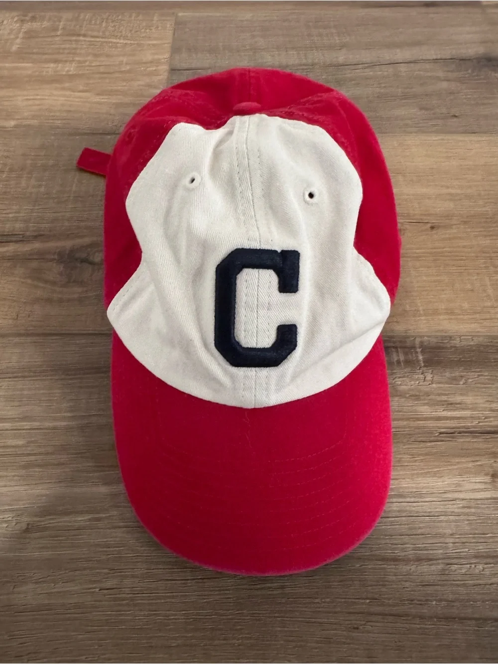 Cleveland Indians Red and White Baseball Cap with Navy 'C' Patch